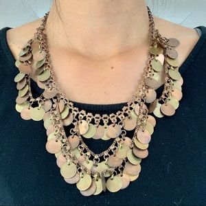 Antique Bronzed Coin Statement Necklace